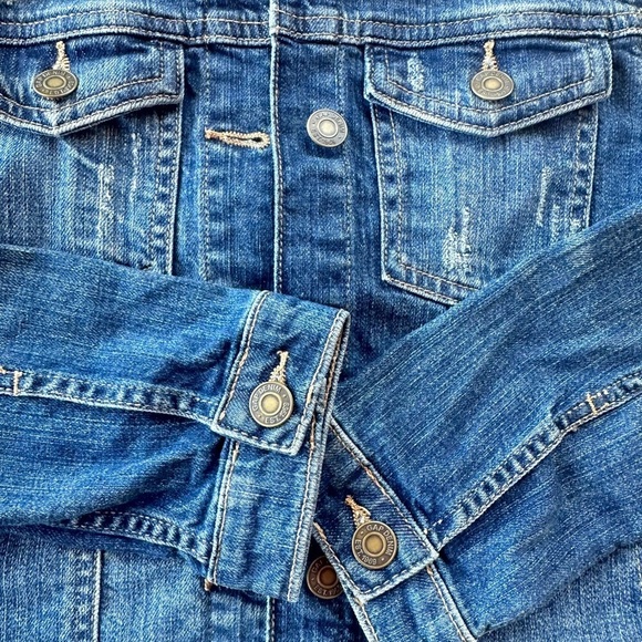 Gap Girls  Medium Wash Blue Denim Jacket Size Large - Picture 4 of 5